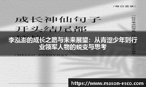 李泓澎的成长之路与未来展望：从青涩少年到行业领军人物的蜕变与思考